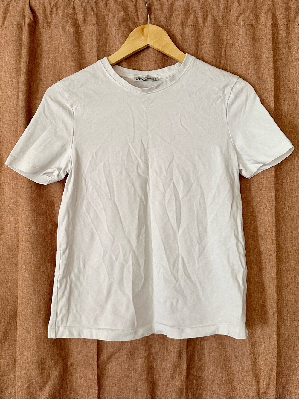Zara Women's White Short Sleeve Crew Neck Tee - 100% Cotton